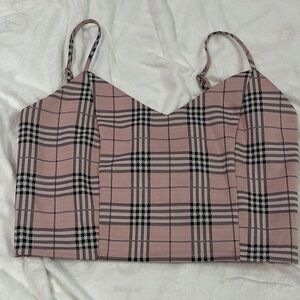 Plaid Pink Women's Top